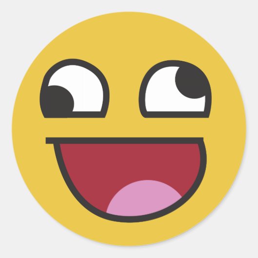 lol goofy eyed emoji ronde sticker (Voorkant)