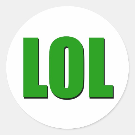 LOL groen Ronde Sticker (Voorkant)