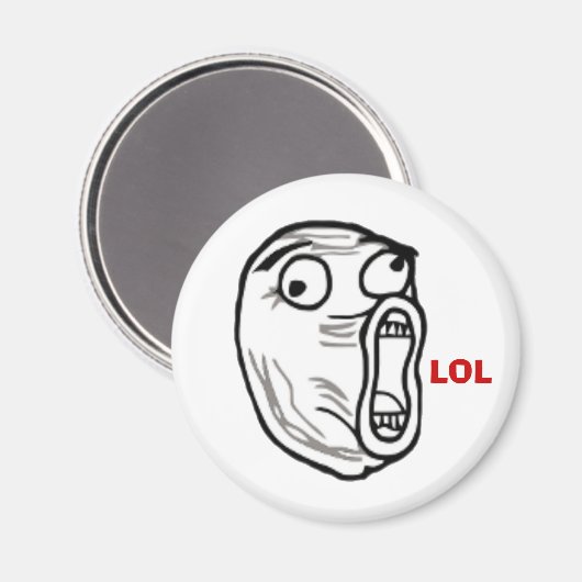 LOL Guy Internet meme gezicht koelkast magneten (Voorkant / Achterkant)
