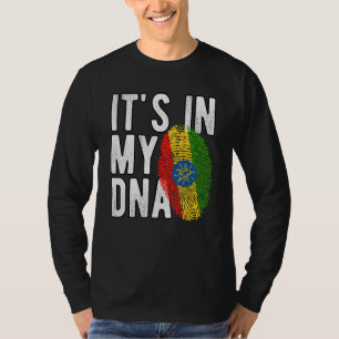 Lol het zit in mijn DNA Ethiopië vlag Vingerafdruk T-shirt