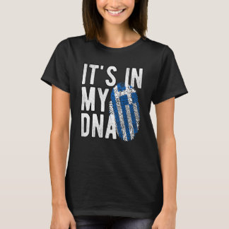 Lol, het zit in mijn DNA Griekenland vlag Vingeraf T-shirt