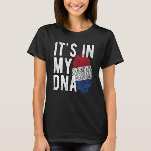 Lol, het zit in mijn DNA Nederland vlag Vingerafdr T-shirt