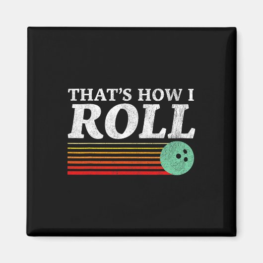 Lol hoe ik rol Retro Bowling Strike Kalkoen Magneet (Voorkant)