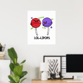 LOL-ipops Cute Laughing Lollipop Puns Poster (Thuiskantoor)