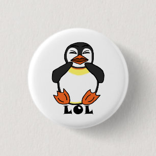 LOL Lachpinguïn Ronde Button 3,2 Cm