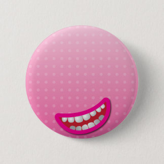 LOL lacht met tanden schattig! Ronde Button 5,7 Cm