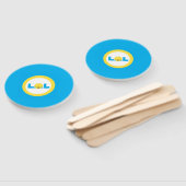 LOL lacht uit de luide kleurrijke gele blauwe moji Handwaaier (Niet-gemonteerd)