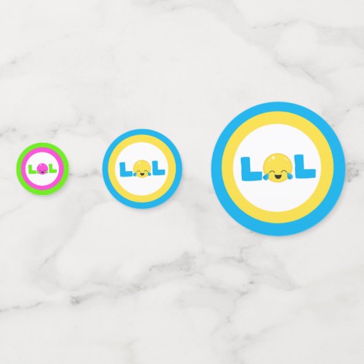LOL lacht uit luide kleurrijke Emoji Confetti (Achterkanten)