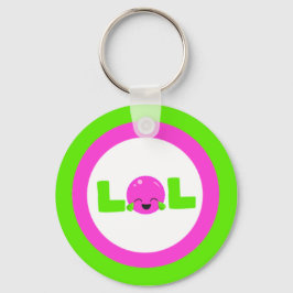 LOL lacht uit luide Paarse heldere groene Button Sleutelhanger