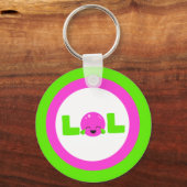 LOL lacht uit luide Paarse heldere groene Button Sleutelhanger (Voorkant)