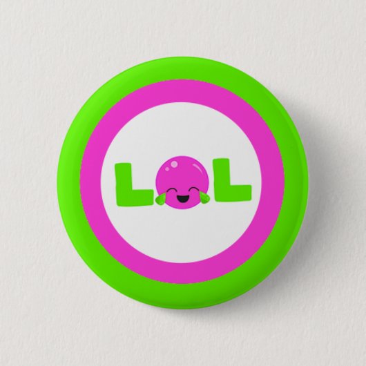 LOL lacht uit met luid Paars, helder groen Ronde Button 5,7 Cm (Voorkant)