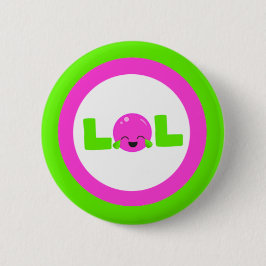 LOL lacht uit met luid Paars, helder groen Ronde Button 5,7 Cm