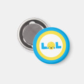 LOL Laugh Loud Emoji Blue Yellow Classic Magneet (Voorkant / Achterkant)