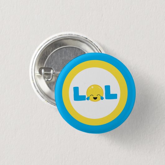 LOL Laugh Out Loud Emoji Ronde Button 3,2 Cm (Voorkant /achterkant)
