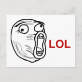 LOL Laugh Out Loud Rage Face Meme Briefkaart (Voorkant)