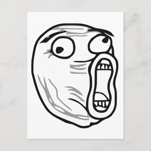 LOL Laugh Out Loud Rage Face Meme Briefkaart (Voorkant)