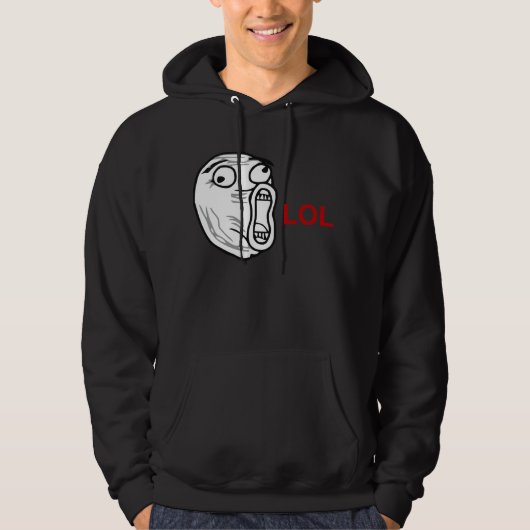 LOL Laugh Out Loud Rage Face Meme Hoodie (Voorkant)