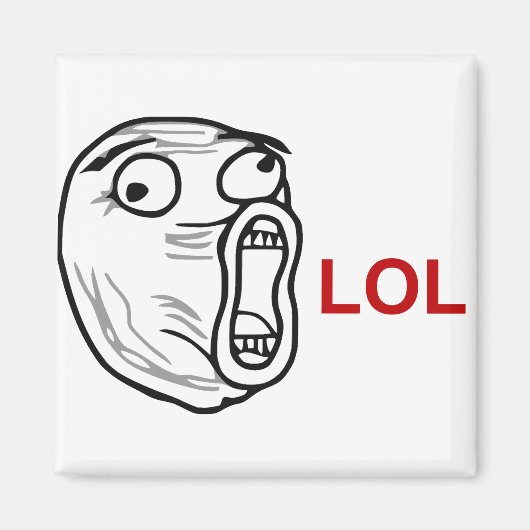 LOL Laugh Out Loud Rage Face Meme Magneet (Voorkant)