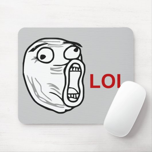 LOL Laugh Out Loud Rage Face Meme Muismat (Met muis)