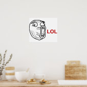 LOL Laugh Out Loud Rage Face Meme Poster (Keuken)