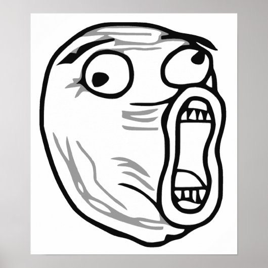 LOL Laugh Out Loud Rage Face Meme Poster (Voorkant)