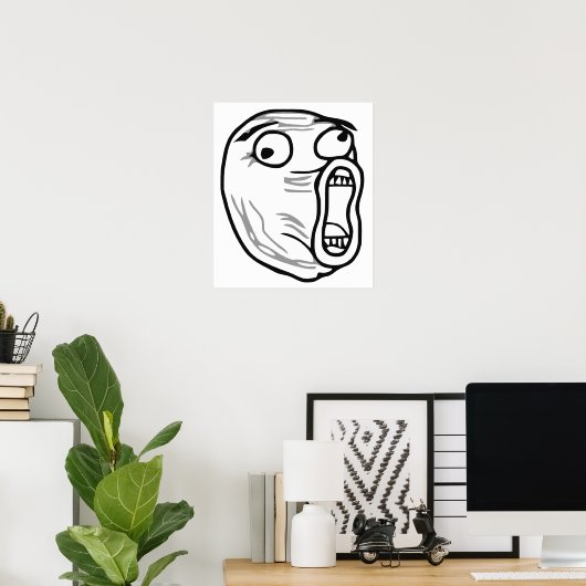 LOL Laugh Out Loud Rage Face Meme Poster (Thuiskantoor)