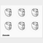 LOL Laugh Out Loud Rage Face Meme Ronde Sticker (Vel)