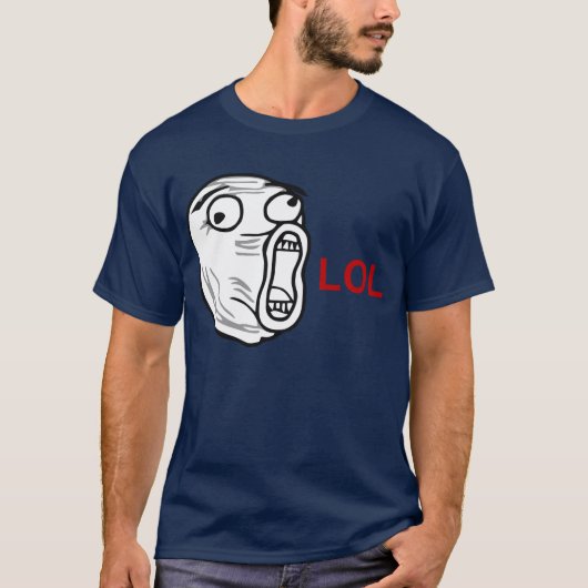 LOL Laugh Out Loud Rage Face Meme T-shirt (Voorkant)