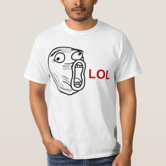 LOL Laugh Out Loud Rage Face Meme T-shirt (Voorkant)