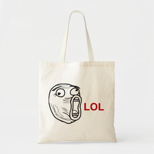 LOL Laugh Out Loud Rage Face Meme Tote Bag (Voorkant)
