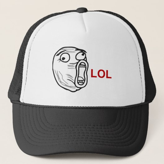 LOL Laugh Out Loud Rage Face Meme Trucker Pet (Voorkant)