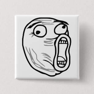 LOL Laugh Out Loud Rage Face Meme Vierkante Button 5,1 Cm