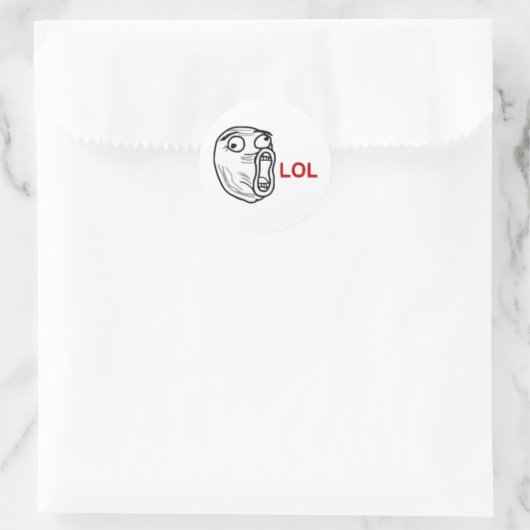 LOL Rage Face Ronde Sticker (Tas)