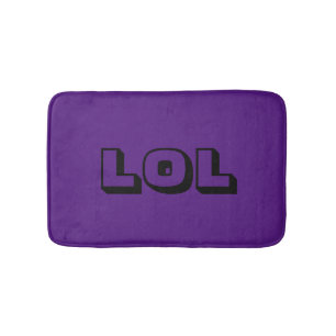 LOL Royal Paars and Black Cute & Funny Bath Mat