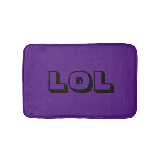 LOL Royal Paars and Black Cute & Funny Bath Mat (Voorkant)