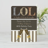 "LOL" Verjaardagsfeest Uitnodiging (Staand voorkant)
