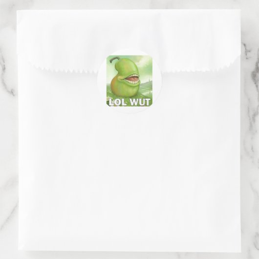Lol Wut Pear Ronde Sticker (Tas)