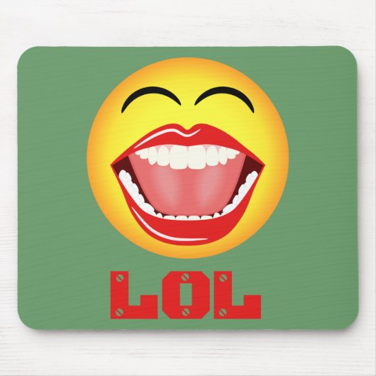 LOL Yellow Face Fun Mousepad Mousemat Muismat (Voorkant)