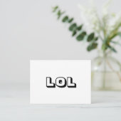 LOL zwarte, witte, gedurfde typografie modern Advieskaart (Staand voorkant)