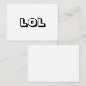 LOL zwarte, witte, gedurfde typografie modern Advieskaart (Voorkant / Achterkant)