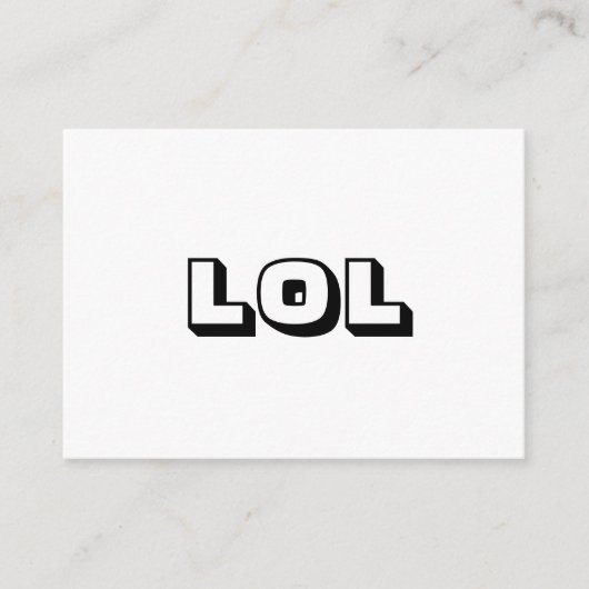 LOL zwarte, witte, gedurfde typografie modern Advieskaart (Voorkant)