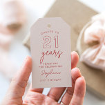 LOLA 21st Birthday Favor Tag Cadeaulabel<br><div class="desc">Het collectie Lola laat moderne elegantie zien met zijn slanke lijnen en hedendaagse typografie. De feministische ondertoon is prachtig uitgebalanceerd met een gedurfde uitspraak,  waardoor het een ideale keuze is voor de levendige en moderne bruid.</div>