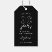 LOLA 30th Birthday Black Favor Cadeaulabel (Voorkant)
