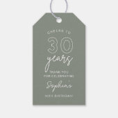 LOLA 30th Birthday Sage Favor Cadeaulabel (Voorkant)