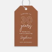 LOLA 30th Birthday Terracotta Favor Cadeaulabel (Voorkant)
