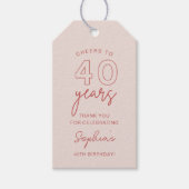 LOLA 40th Birthday Party Favor Label Cadeaulabel (Voorkant)