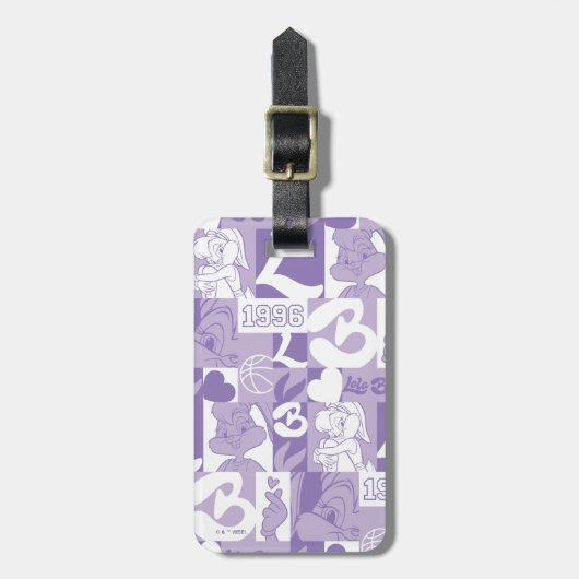 Lola '96-rasterpatroon bagagelabel (Voorkant verticaal)