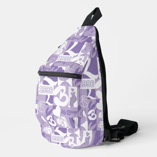 Lola '96-rasterpatroon sling bag (Rechterhoek)