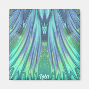 LOLA ~ Abstract Patroon ~ Groene Waterval ~ Magnee Magneet