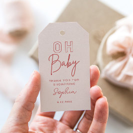 LOLA Baby shower Favor Tag, Oh Baby Cadeaulabel